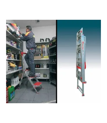 ESCALERA ALTA SEGURIDAD ALUMINIO 4 PELDAÑOS FARAONE SGP 04