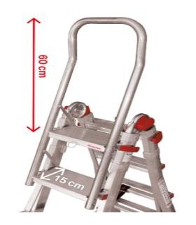 BARANDILLA SEGURIDAD C/ 2 PELDAÑOS PARA ESCALERA TELES