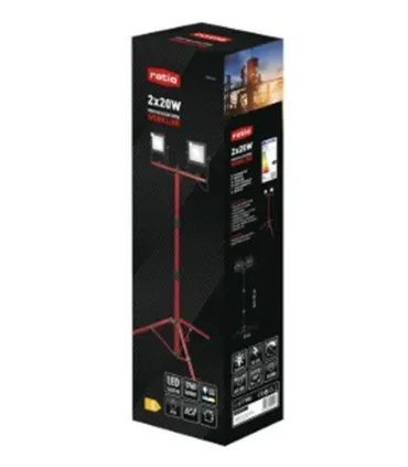 FOCO DOBLE PROYECTOR LED 30W + 30W LED CON TRIPODE 6600 LUMENS IP65
