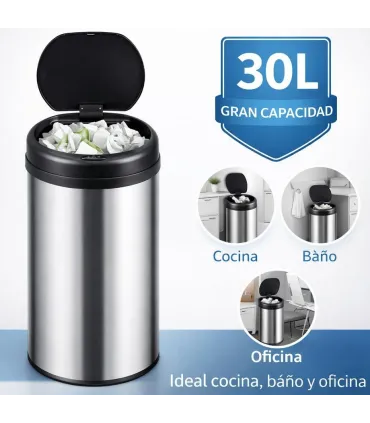 CUBO/ PAPELERA INOX 50 LTS APERTURA AUTOMATICA