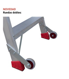 ESCALERA ALUM.TIJERA 11+11 Peldaños 3 Mtrs