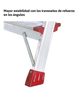 ESCALERA FARAONE ALUM.TIJERA 5 Peld.+ Bandeja