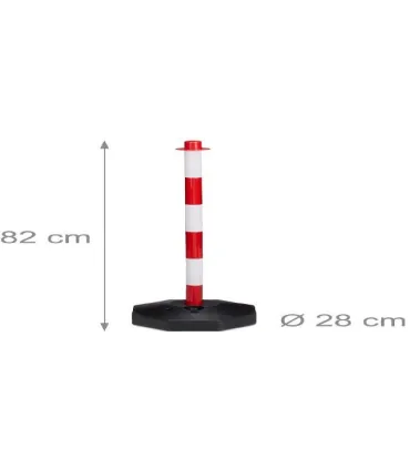 BASE + COLUMNA SOPORTE CADENA PLASTICO ROJO+BL