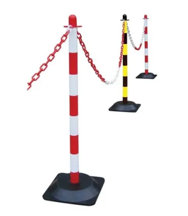 BASE + COLUMNA SOPORTE CADENA PLASTICO ROJO+BL