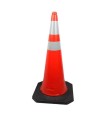 CONO SEÑAL PE CON REFLECTANTE 100cm Y BASE GOMA