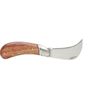 NAVAJA PLEGABLE CUCHILLA CURVA MANGO MADERA