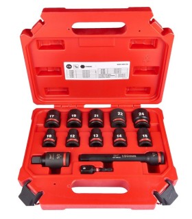 JUEGO 13 VASOS IMPACTO 1/2" MILWAUKEE 10-24mm CORTOS
