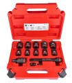 JUEGO 13 VASOS IMPACTO 1/2" MILWAUKEE 10-24mm CORTOS