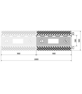 PROTECTOR RAMPA CUBRE CABLES 900x500x50mm 5 Canales