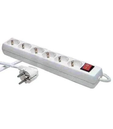 BASE MULTIPLE 6 TOMAS+PULSADOR CABLE 1,5 MT