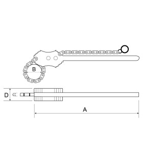 LLAVE DE CADENA 8" Ø 220mm L  1.200mm S.EGO