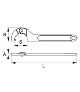 LLAVE GANCHO ART.120-180mm PIVOTE FIJO