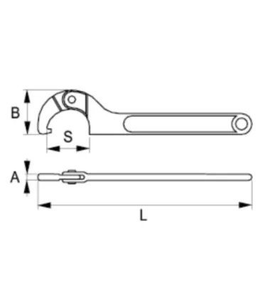 LLAVE GANCHO ART. 80-120mm PIVOTE FIJO (2"-4.3/4)