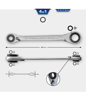 LLAVE CARRACA 4 EN 1 10x13x17x19