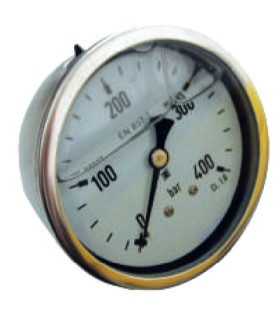 MANOMETRO AIXAL 0/400 BAR GLIC. INOX Ø 64MM R 1/4G
