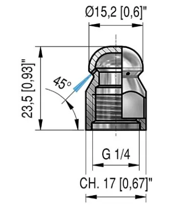 BOQUILLA LIMP.ST4 OVALADA  1/4"H 350Bar Ø15.2mm TIPO 8