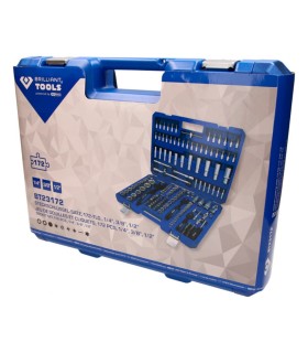 ESTUCHE LLAVES DE VASO 1/2"+3/8"+1/4" 172 piezas BTools