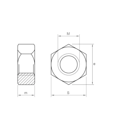 TUERCA DIN 934 CAL. |8| ZINCADA M-22 P250