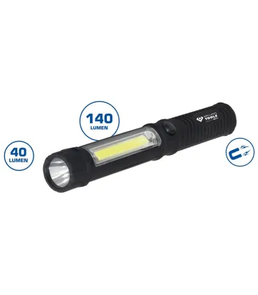 LINTERNA INSPECCION LED COB IMAN C/PILAS NEGRA