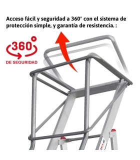 ESCALERA ALUMINIO ALMACEN 10 PELDAÑOS ALT.TRABAJO 4,23Mt. PLEGABLE