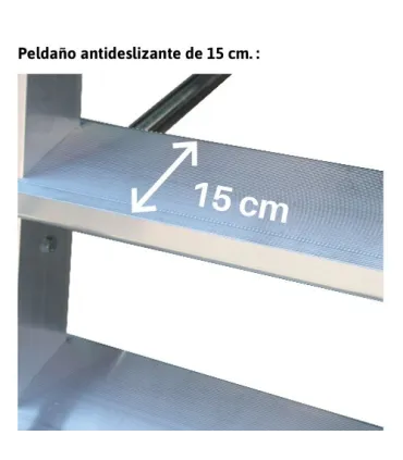 ESCALERA ALUMINIO ALMACEN 12 PELDAÑOS ALT.TRABAJO 4,71Mt. PLEGABLE