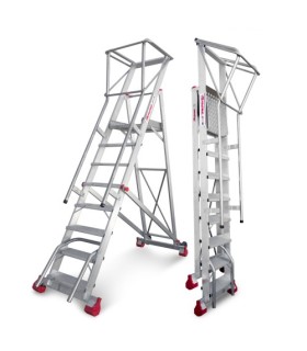 ESCALERA ALUMINIO ALMACEN 4 PELDAÑOS ALT. TRABAJO 2,78Mt. PLEGABLE