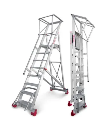 ESCALERA ALUMINIO ALMACEN 14 PELDAÑOS ALT.TRABAJO 5,20Mt. PLEGABLE