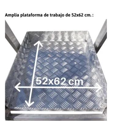 ESCALERA ALUMINIO ALMACEN 14 PELDAÑOS ALT.TRABAJO 5,20Mt. PLEGABLE