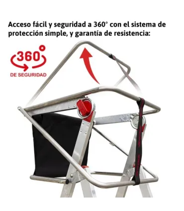 ESCALERA PLS-5 5 PELDAÑOS, PLATAFORMA REGULABLE EN ALTURA