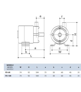 BOMBA ARRASTRE MAGNETICO PD10R 1MT 6LTS/MIN especial quimicos