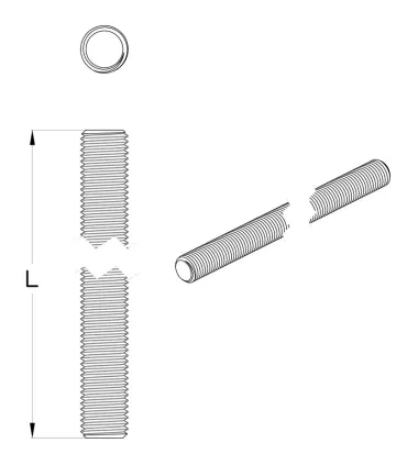 VARILLA ROSCADA DIN 975 NYLON M10 L-1000mm