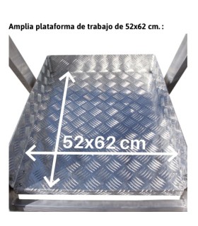ESCALERA ALUMINIO ALMACEN 5 PELDAÑOS ALT. TRABAJO 3 Mt. PLEGABLE