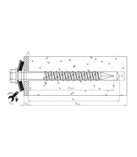 TORNILLO HORMIGÓN M6.5x100 C/AR. GOMA P-16