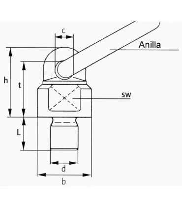 CANCAMO GIRATORIO ANILLA ABATIBLE M16 MAX. 2,24TM