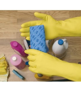 GUANTES DE LÁTEX JUBA NATURAL FLOCADO LIGERO