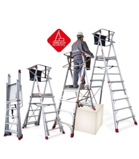 ESCALERA PLS-6 6 PELDAÑOS, PLATAFORMA REGULABLE EN ALTURA