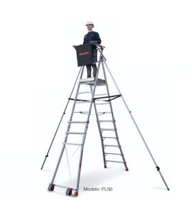 ESCALERA PLS-6 6 PELDAÑOS, PLATAFORMA REGULABLE EN ALTURA